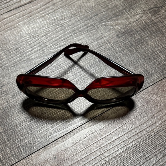 Vintage Christian Dior Oversized Red & Black Sunglasses 1970 France - Picture 2 of 14